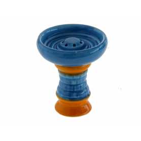 Shisha Kopf Keramik Gelb-Blau