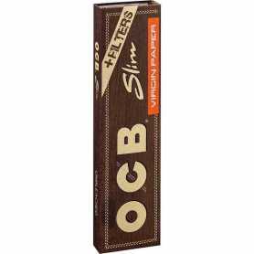 OCB Unbleached Slim Virgin Zigarettenpapier + Tips