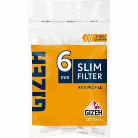 GIZEH Slim Aktivkohle Filter 6mm Zigarettenfilter 120 Stück