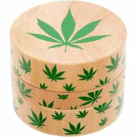 Atomic Holz Grinder 60mm mit 3 Teilen im Marihuana Design